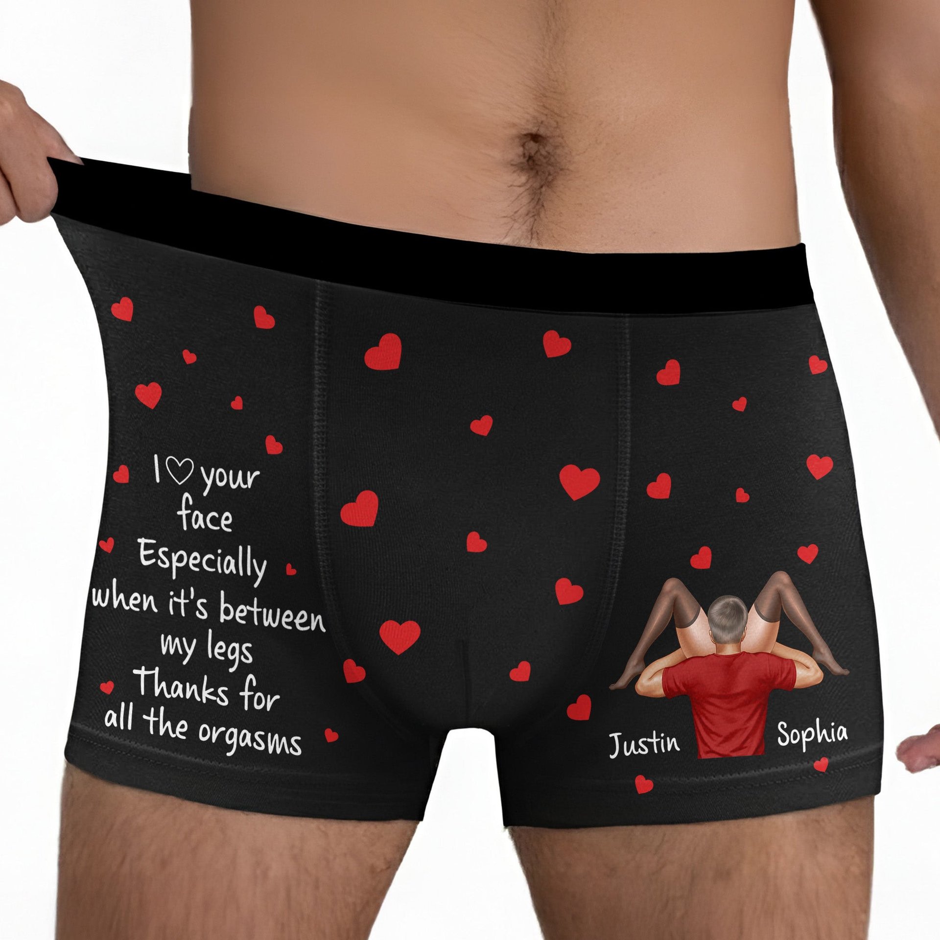 I Love Your Face Especially When It's Between My Legs Gifts For Him - Personalized Men's Boxer Briefs - Photo 1