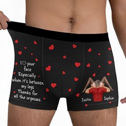 I Love Your Face Especially When It's Between My Legs Gifts For Him - Personalized Men's Boxer Briefs - Photo 1