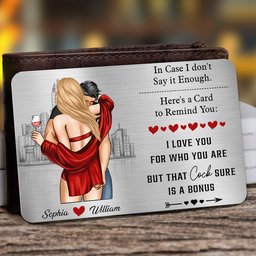 Anniversary Reminder Card For Couples, Him, Her - Personalized Aluminum Wallet Card - Photo 1