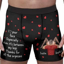 I Love Your Face Especially When It's Between My Legs Gifts For Him - Personalized Men's Boxer Briefs - Photo 2