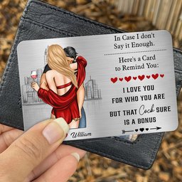 Anniversary Reminder Card For Couples, Him, Her - Personalized Aluminum Wallet Card - Photo 3