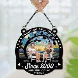 Annoying Each Other Since - Personalized Window Hanging Suncatcher Ornament - Photo 5