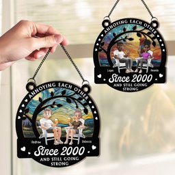 Annoying Each Other Since - Personalized Window Hanging Suncatcher Ornament - Photo 2