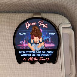 Drive Safe - Valentines Day Gifts For Husband, Boyfriend - Personalized Wooden Car Visor Clip - Gift For Husband - Photo 1