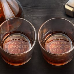 Thanks For All The Orgasms Anniversary Gift For Him - Personalized Engraved Whiskey Glass - Gift For Husband - Photo 4
