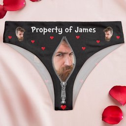 Property Of Anniversary Gift For Wife - Personalized Photo Women's Low-waisted Brief - Gift For Wife - Photo 6
