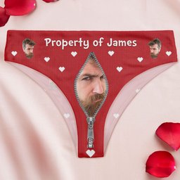 Property Of Anniversary Gift For Wife - Personalized Photo Women's Low-waisted Brief - Gift For Wife - Photo 7