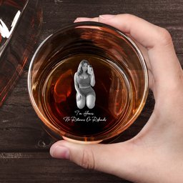 Laser-Engraved Glass With Spicy Photo For Him, Husband, Boyfriend - Personalized Whiskey Glass With Photo - Photo 4