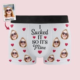 I Sucked It - Personalized Photo Men's Boxer Briefs - Underwear with Face - Gift For Husband - Photo 4