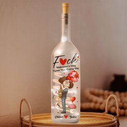 F*ck Valentine's Day I Love You Every Day New Gifts For Her - Personalized Bottle Lamp - Photo 1