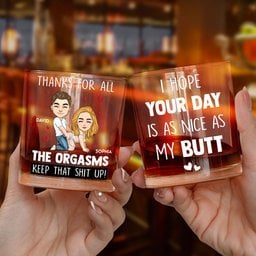 I Hope Your Day Is As Nice As My Butt - Personalized Whiskey Glass - Photo 3