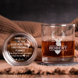 Turns Out I Like You A Lot More Than I Had Originally Planned - Fun Gift For Him - Personalized Whiskey Glass - Photo 1