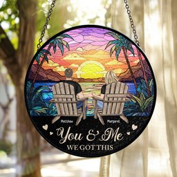 You & Me We Got This - Personalized Stained Glass Window Hanging Suncatcher - Photo 2