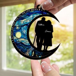 From Our First Kiss Till Our Last Breath - Personalized Suncatcher Ornament - Photo 2