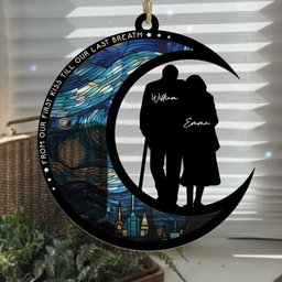 From Our First Kiss Till Our Last Breath - Personalized Suncatcher Ornament - Photo 6