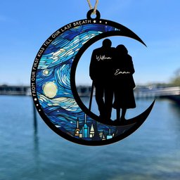 From Our First Kiss Till Our Last Breath - Personalized Suncatcher Ornament - Photo 7