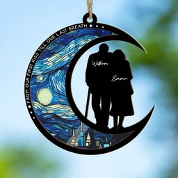 From Our First Kiss Till Our Last Breath - Personalized Suncatcher Ornament - Photo 4