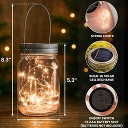 Adventure Partners For Life Couple Gift - Personalized Solar Mason Jar Light - Photo 6