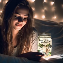 New Version You & Me We Got This Couple Gifts - Personalized Mason Jar Light - Photo 5