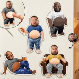 Funny Upload Face Gift For Dad Bod, Husband, Boss, Coworkers - Personalized Fridge Magnet - Photo 1