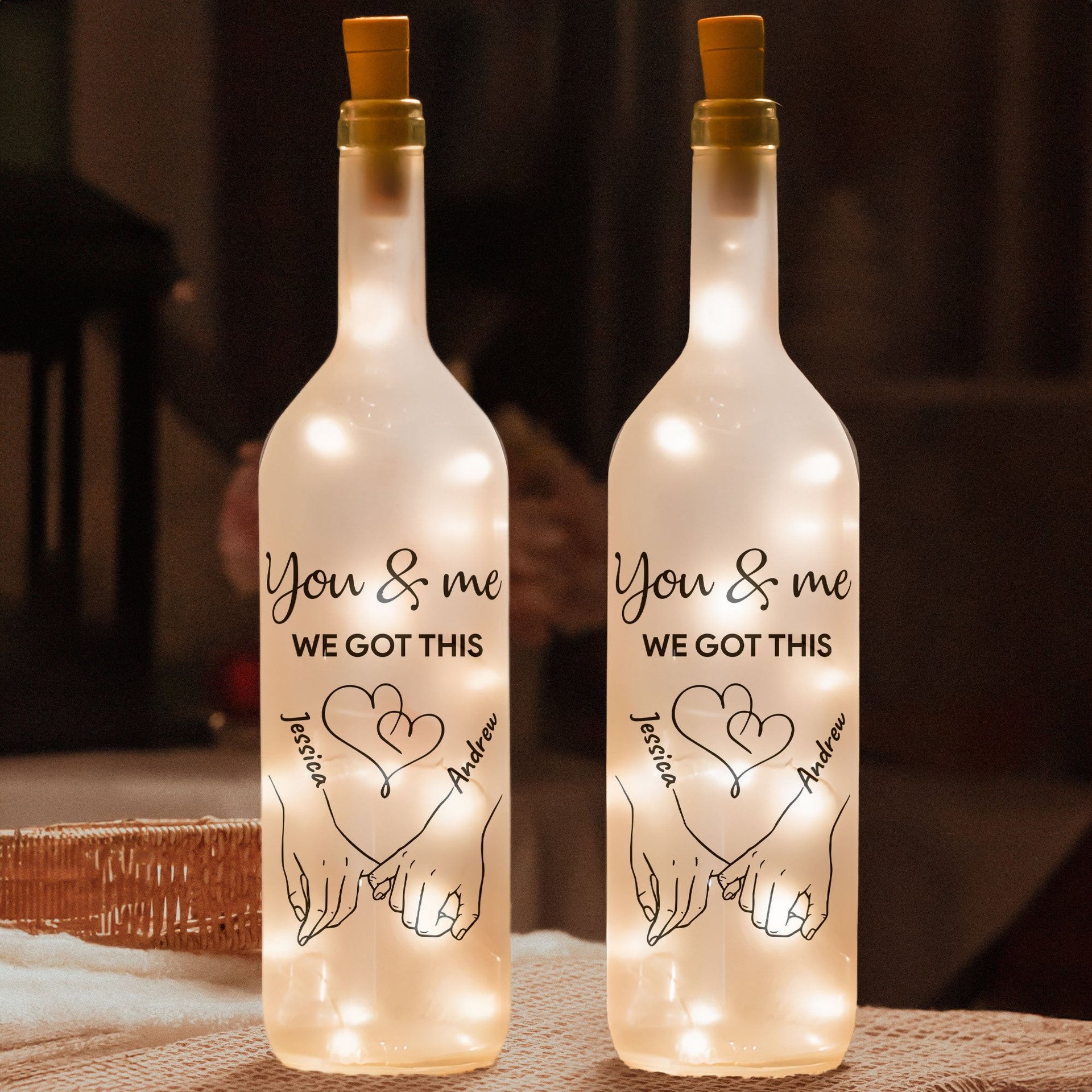 You And Me We Got This - Personalized Bottle Lamp - Photo 1