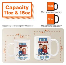 New Couple Version F*ck Valentine's Day I Love You Every Day - Personalized Mug - Photo 4