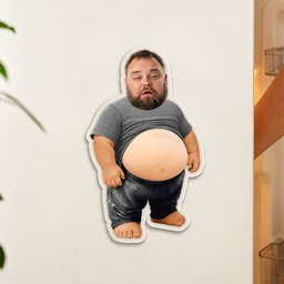 Funny Upload Face Gift For Dad Bod, Husband, Boss, Coworkers - Personalized Fridge Magnet - Photo 5