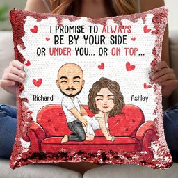 I Promise To Always Be By Your Side - Custom Sequin Pillow - Photo 1