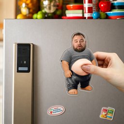 Funny Upload Face Gift For Dad Bod, Husband, Boss, Coworkers - Personalized Fridge Magnet - Photo 4