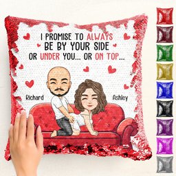 I Promise To Always Be By Your Side - Custom Sequin Pillow - Photo 3