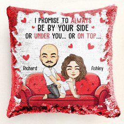 I Promise To Always Be By Your Side - Custom Sequin Pillow - Photo 5