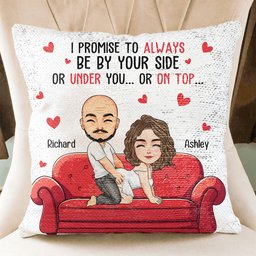 I Promise To Always Be By Your Side - Custom Sequin Pillow - Photo 4