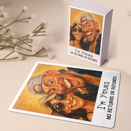 Caricature Wall Art For Funny Couples - Custom Cartoon Drawing From Photo - Personalized Jigsaw Puzzle - Photo 5