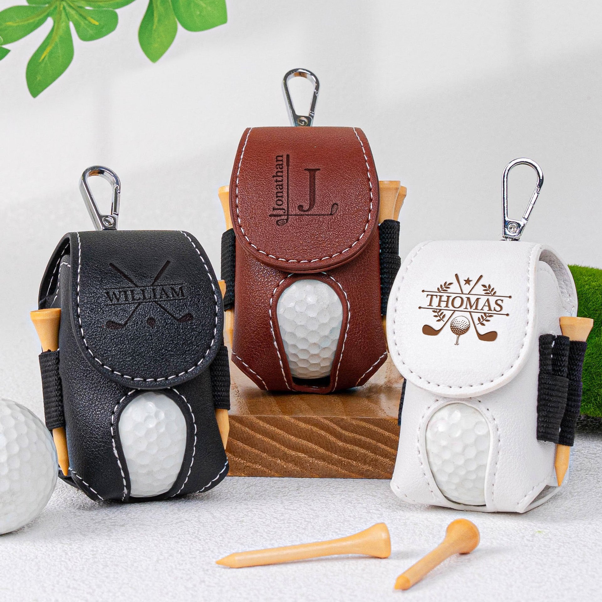 Custom Name, Initials For Him, Golf Lovers, Husband, Dad - Personalized Golf Ball Holder - Photo 1