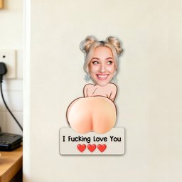 Naughty Gift For Him, Funny Valentine’s Anniversary Gift Upload Face - Personalized Fridge Magnet - Photo 5