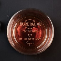 I F-king Love You - Personalized Engraved Whiskey Glass - Photo 2
