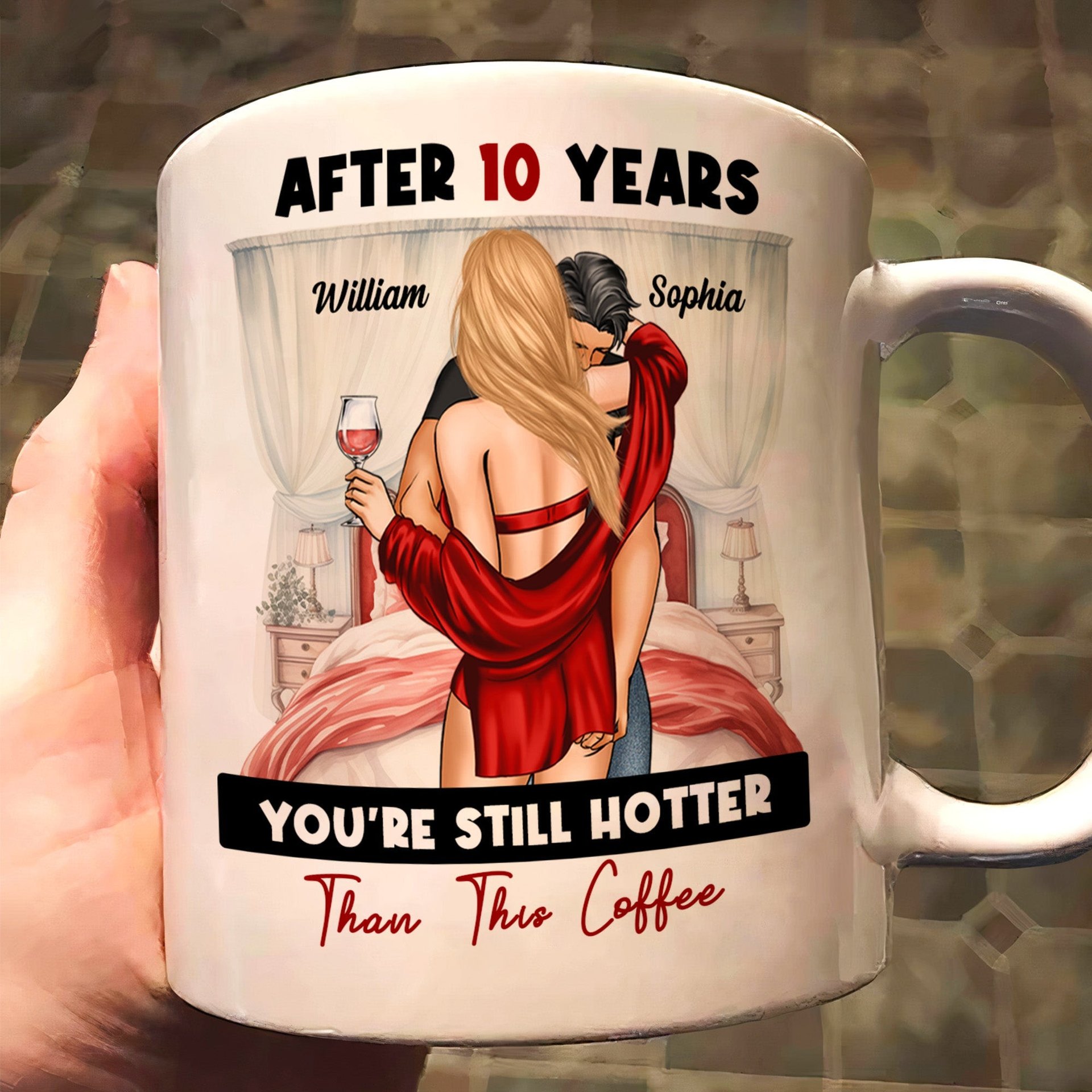 After Years You're Still Hotter Than This Coffee Anniversary - Personalized Mug - Photo 1