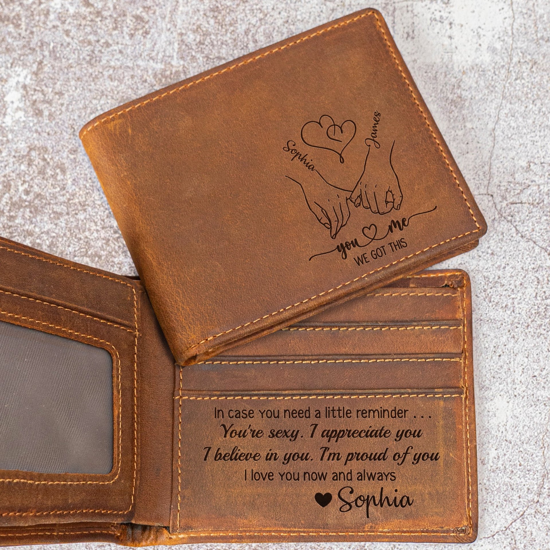 In Case You Need A Little Reminder - Personalized Leather Wallet - Photo 1