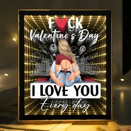 F Valentine's Day I Love You Every Day - Personalized Infinity Mirror Light Box - Photo 1