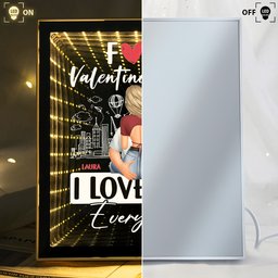 F Valentine's Day I Love You Every Day - Personalized Infinity Mirror Light Box - Photo 4