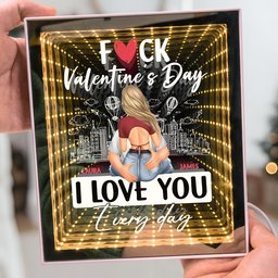 F Valentine's Day I Love You Every Day - Personalized Infinity Mirror Light Box - Photo 3
