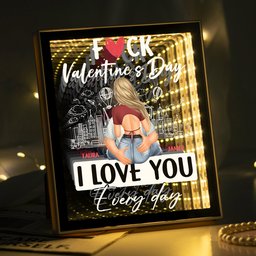 F Valentine's Day I Love You Every Day - Personalized Infinity Mirror Light Box - Photo 2