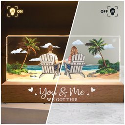 New Version You & Me We Got This Beach Scene - Personalized LED Night Light - Photo 3