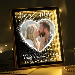 Forget Valentine's Day I Love You Every Day - Personalized Photo Infinity Mirror Light Box - Photo 2
