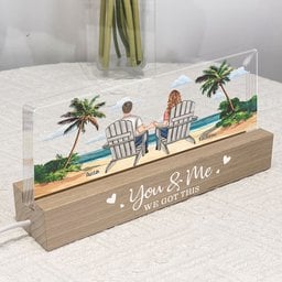 New Version You & Me We Got This Beach Scene - Personalized LED Night Light - Photo 2