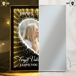 Forget Valentine's Day I Love You Every Day - Personalized Photo Infinity Mirror Light Box - Photo 5