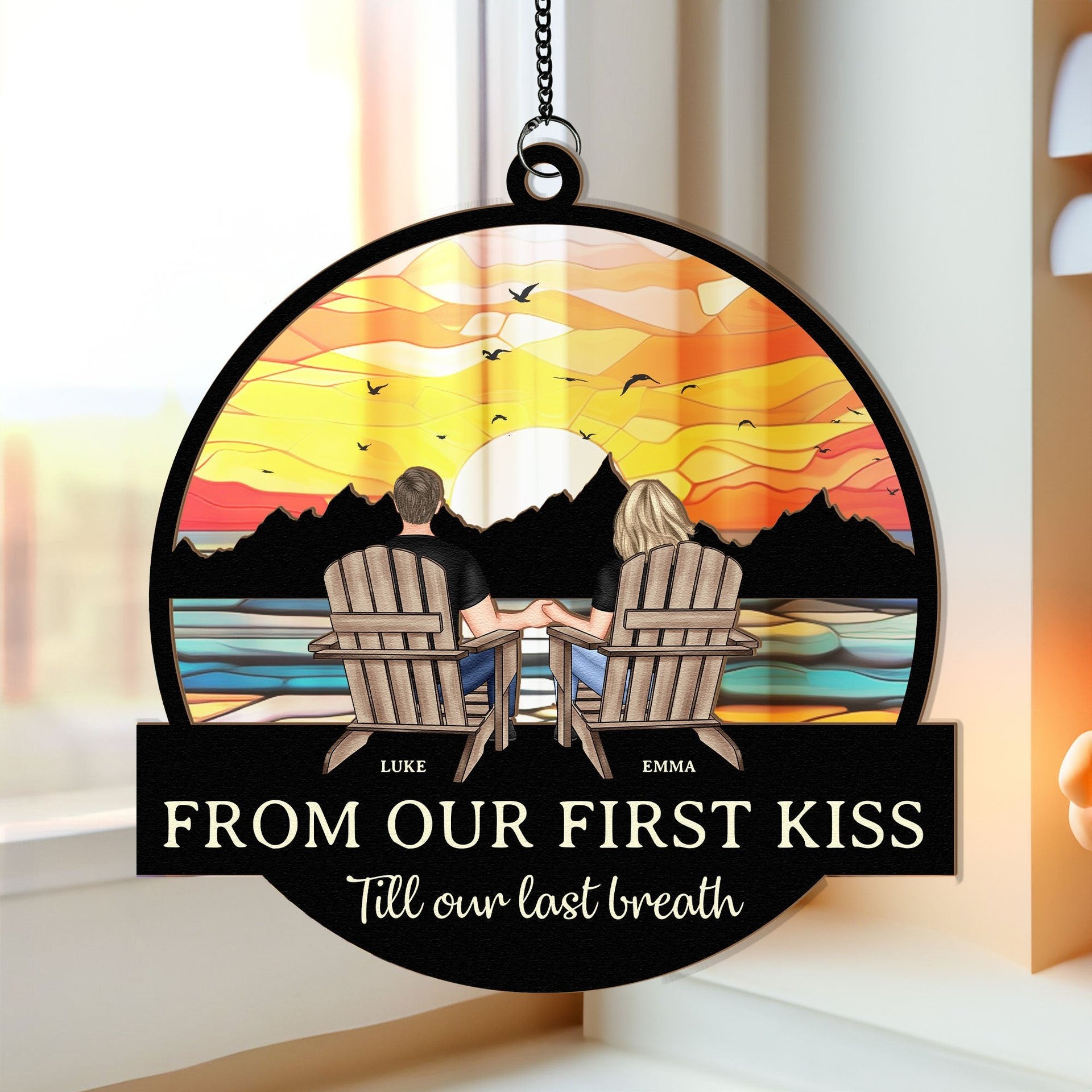 Till Our Last Breath - Personalized Window Hanging Suncatcher Ornament - Photo 1