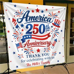 America 250Th Anniversary Thank You For Celebrating With Us - Personalized Backdrop - Photo 3