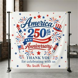 America 250Th Anniversary Thank You For Celebrating With Us - Personalized Backdrop - Photo 2