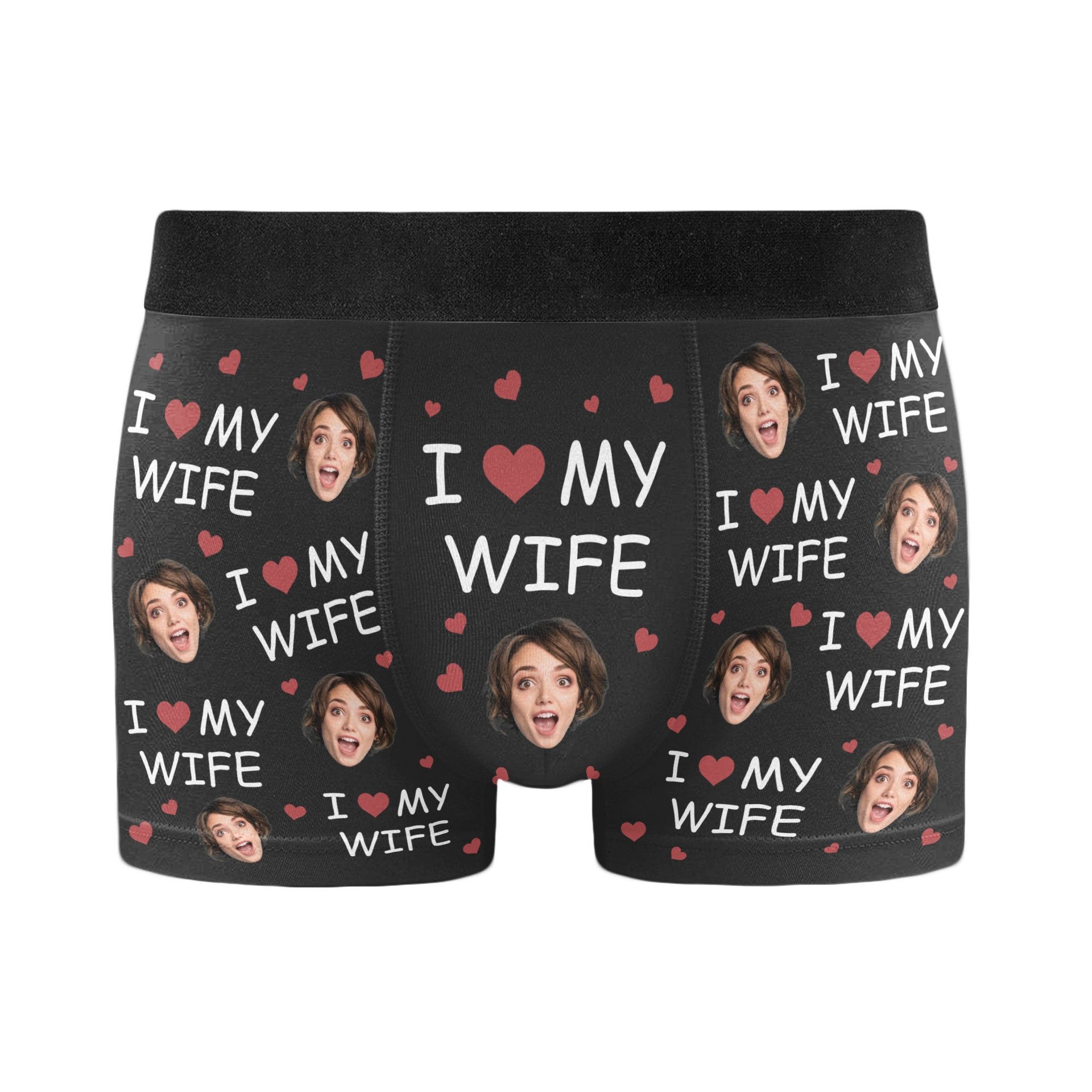 I Love My Wife - Personalized Photo Men's Boxer Briefs - Anniversary Gifts For Men, Husband, Him - Gift For Husband - Photo 1